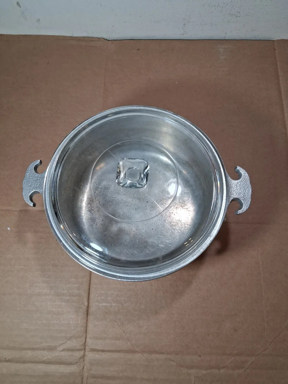 Vintage 4 Qt. GUARDIAN Service Ware Aluminum Dutch Oven Chicken Fryer Glass Lid